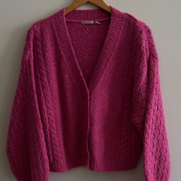 Esqualo Pink Cardigan Sweater — Elegant & Cozy! - Picture 1 of 6